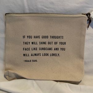 Sugarboo & Co Canvas Zip Makeup Travel Bag “Have good thoughts, Look lovely” NEW